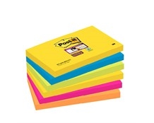 Notes Post-it Super Sticky 655 Rio 76x127mm Pk/6